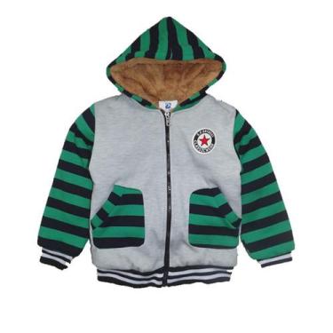 Imagem de Jaqueta Casaco Manabana Infantil Grossa Com Pelucia Mochilinha, Verde,