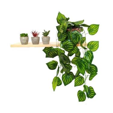 Imagem de Arranjo de Trepadeira artificial em Vaso Trançado Marrom - Nacional , 