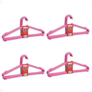 Imagem de Kit 20 Cabide Infantil Bebe Rosa 30X13,5 Reforçado - Injeplastec