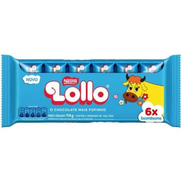 Imagem de Barra de Chocolate Lollo Flowpack Chocolate Recheado com Leite Maltado