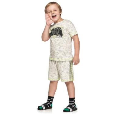 Imagem de Pijama Infantil Camiseta e Bermuda Verão Gamer 12029 - Elian, Verde, 1