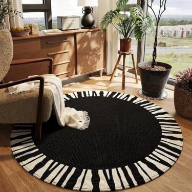 Imagem de Tapete redondo para sala de estar, listrado, cor sólida, luz, luxo, macio, mesa de centro, pelúcia, quarto, cadeira giratória, tapete de chão, SY2454, TD, A, diâmetro 120 cm