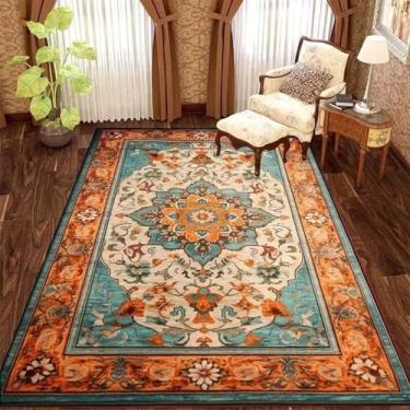 Imagem de Estilo retrô de luxo sala de estar tapete quarto tapetes macios antiderrapantes fofos grande área vestiário tapetes, SY1736, TD, 300x400CM