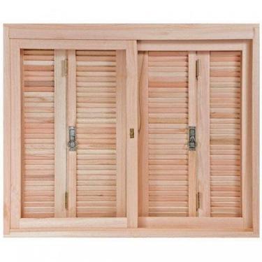 Imagem de Janela de Madeira Pantográfica 120x120cm com Caixilho 14cm Ewk 360 Ron