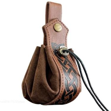 Imagem de Bolsa de Dados Medieval em Couro - RPG - Genérico, Marrom
