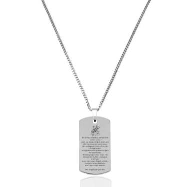 Imagem de Colar Oração Sao Jorge Guerreiro Afastar Inimigos Fé Cristã - Balaio d