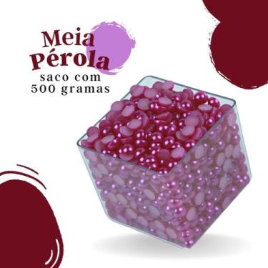 Imagem de Meia Pérola Rosa Escuro - 10 Mm Pacote Com 500 Gramas - Nybc