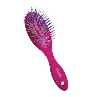 Imagem de Escova De Cabelo Oval Pequena Com Cerdas Coloridas Bonitta, Rosa
