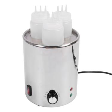Imagem de Aquecedor Elétrico de Molho de Queijo, Garrafas Dispensadoras de Aquecedor de Queijo Nacho Com 3 Garrafas de Apertar, Aquecedor Elétrico de Garrafas de Molho, Dispensador (Plugue