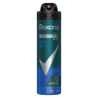 Imagem de Desodorante Antitranspirante Aerosol Rexona Masculino Active Dry 150ml