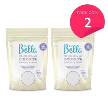 Imagem de Kit 2 Dolomita Pré e Pós Depilação Depil Bella 800g