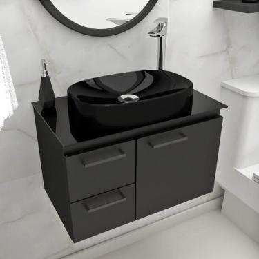 Imagem de Gabinete Armário Para Banheiro Aço 62x36 Ares Com Cuba De Apoio - BELT