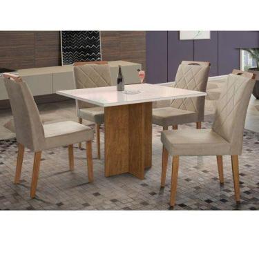 Imagem de Mesa de Jantar Los Angeles 90x90cm com 4 Cadeiras Minas Plac, tampo of