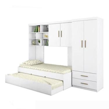 Imagem de Quarto Infantil Chiara Completo Roupeiro 2 Portas + Módulo Aéreo c/ Ni