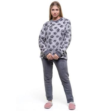 Imagem de Pijama De Plush Frio Inverno Quentinho Adulto Envio Imediato FLEECE PU
