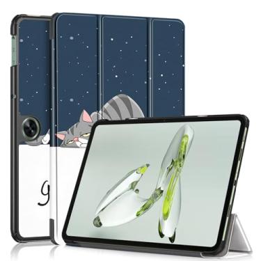 Imagem de Gylint Capa para OnePlus Pad Go 2023 de 11,4 polegadas, capa dobrável de couro PU ultrafina com suporte para OnePlus Pad Go/Oppo Pad Air2 2023/Oppo Pad Neo 2024 11,4 polegadas Lazy Cat