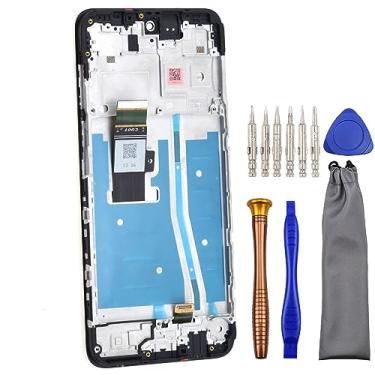 Imagem de Substituição completa do conjunto de digitalizador LCD para Motorola Moto G53 com moldura de tela compatível com XT2335-2 preto de 6,5 polegadas