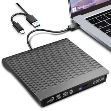 Imagem de YOTUO Unidade de DVD externa USB 3.0 Tipo C Drive portátil CD ROM leitor de disco com laptop Desktop PC Windows 11/10/8/7, Mac Pro/Air MacBook, Linux