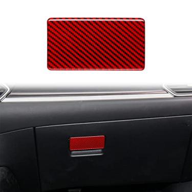 Imagem de nuoozy Compatível com Copilot Caixa de Armazenamento Alça Moldura Painel Capa Acabamento Fibra de Carbono Acessório Interior para Mazda CX-5 Vermelho 2017 2018 2019 2020 2021 2022