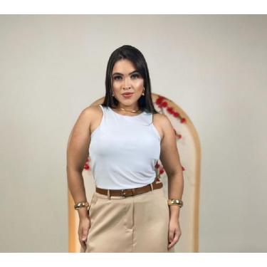 Imagem de Blusa Regata Feminina Tecido Premium Duplo Forro amaricana Básica - C.