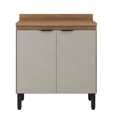 Imagem de Balcão Firenze 2 Portas 80cm Amêndola Nude  Com Tampo Mdp - Demóbile Amêndola Nude