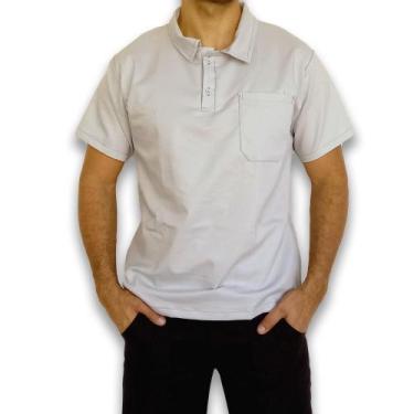 Imagem de Camisa Social Gola Italiana (Polo) - EQUIVALE, G, Cinza mescla