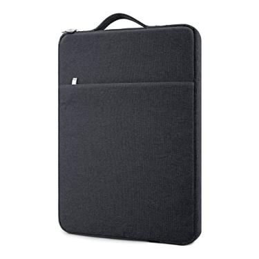 Imagem de MicaYoung Capa para laptop de 15,6 polegadas resistente à água com bolso frontal alça retrátil bolsa de computador para notebook Chromebook de 15,6 polegadas, preta