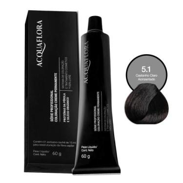 Imagem de Coloração Creme Permanente Acquaflora 5.1 Castanho Claro Acizentado 60