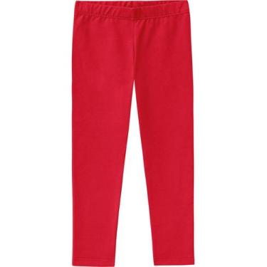 Imagem de Legging Infantil Kids Feminina Sem Flanela Menina Vermelho Básica Malw
