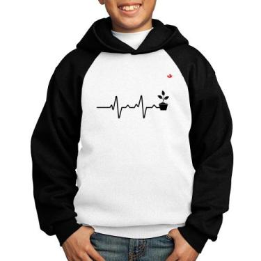 Imagem de Moletom Infantil Batimentos Cardíacos Plantinhas - Foca na Moda, Branc