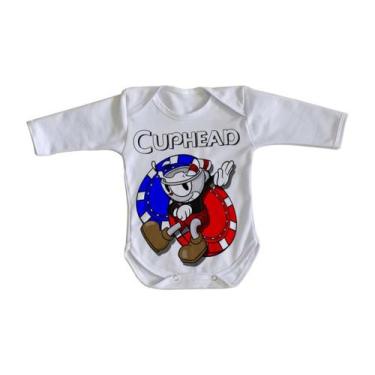 Imagem de body nenê criança roupa bebê manga longa  Cuphead game - Empório Dutra