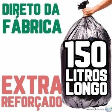 Imagem de Saco De Lixo 150 Litros Longo 100 Un Preto Extra Reforçado - HIGIPACK