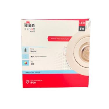Imagem de Spot LED 5w Embutir Sanca e Gesso Redondo Luz Branca 6000k - Kian
