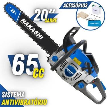 Imagem de Motosserra Profissional Nakashi NCS 650 65,1cc 2 Tempos À Gasolina Com