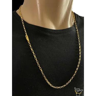 Imagem de Corrente Tijolinho 3mm - Banhada a ouro 18k - ToJoia18k, 70cm