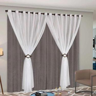 Imagem de Cortina Cetim Voil Cecília 4,00x2,50 - Paulo Cezar Enxovais - Paulo Ce