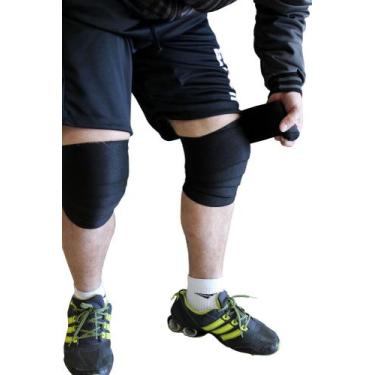 Imagem de Faixa De Joelho Preto Agachamento Para Musculação Lesões - Pro Trainer