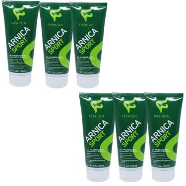 Imagem de Gel Massageador Fashion Arnica Sport Bisnaga 200ml Kit 6 Unidades - Fa