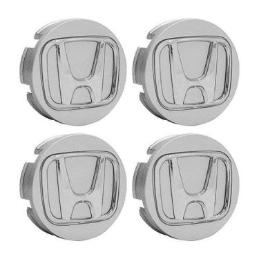 Imagem de Jogo de Calotas 58mm Centro de Roda Honda FIT Civic City WRV Prata e C