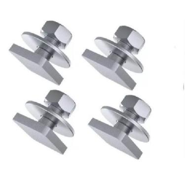 Imagem de 4 Parafuso Porca Parachoque Fiorino Elba Premio Uno quadrado - achei p