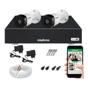 Imagem de Kit Cftv 2 Câmeras Segurança Intelbras 1120 E Mhdx 1104 H265