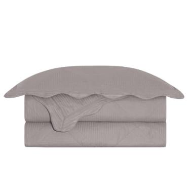 Imagem de Camesa Colcha Kit Cobre Leito Casal 240x220cm com Porta Travesseiros Egeu - Bege