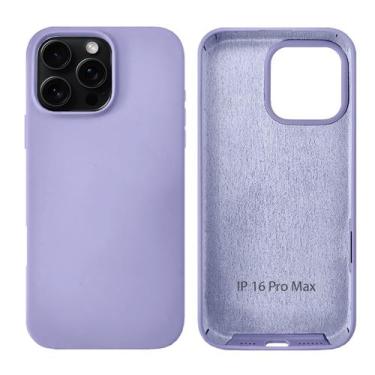 Imagem de Capinha Compatível com iPhone 16 Pro Max Silicone com interior aveluda