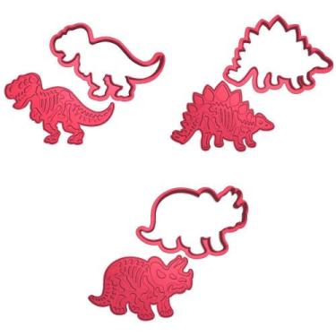 Imagem de Kit 3 Cortadores Dino Trex Triceratops Estegossauro - Doce Impresso, 9