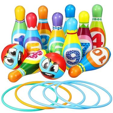 Imagem de TOYANDONA Conjunto De Boliche Infantil Conjunto De Boliche Para Crianças Brinquedos Educativos Brinquedos Esportivos Bola De Boliche Colorida De Algodão Pp Com 10 Pinos De Boliche 2 Bolas 5