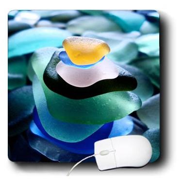 Imagem de 3dRose Mouse pad empilhado de vidro marítimo multicolorido 20 x 20 x 0,25 (mp_107329_1)