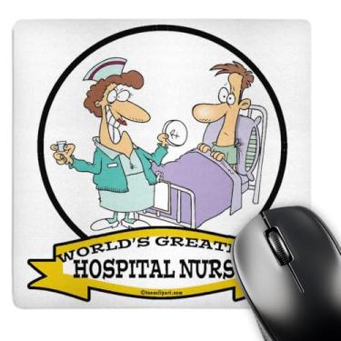 Imagem de 3dRose Mouse pad Funny Worlds Greatest Hospital Nurse de 20,3 cm x 20,3 cm (mp_103260_1)