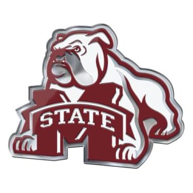 Imagem de FANMATS 60645 Mississippi State Bulldogs Heavy Duty Aluminium Embossed Color Emblem, Auto Emblema Decalque - Alternativo