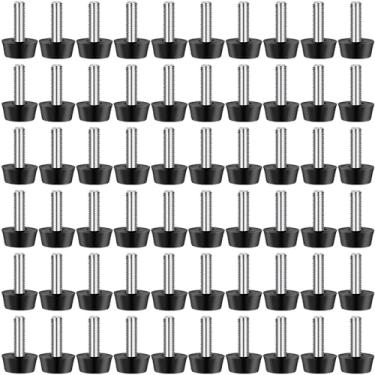 Imagem de Aemygo Niveladores de móveis ajustáveis com rosca de 1/4-20 polegadas, 60 peças de nivelamento de parafusos, pés de nivelamento de móveis ajustáveis de aço galvanizado para mesa, cadeira, mesa,
