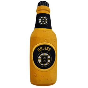 Imagem de NHL Boston Bruins Garrafa de cerveja de pelúcia para cães e gatos – Brinquedo de pelúcia mais fofo para cães e gatos com barulho interno e lindo nome do time de hóquei